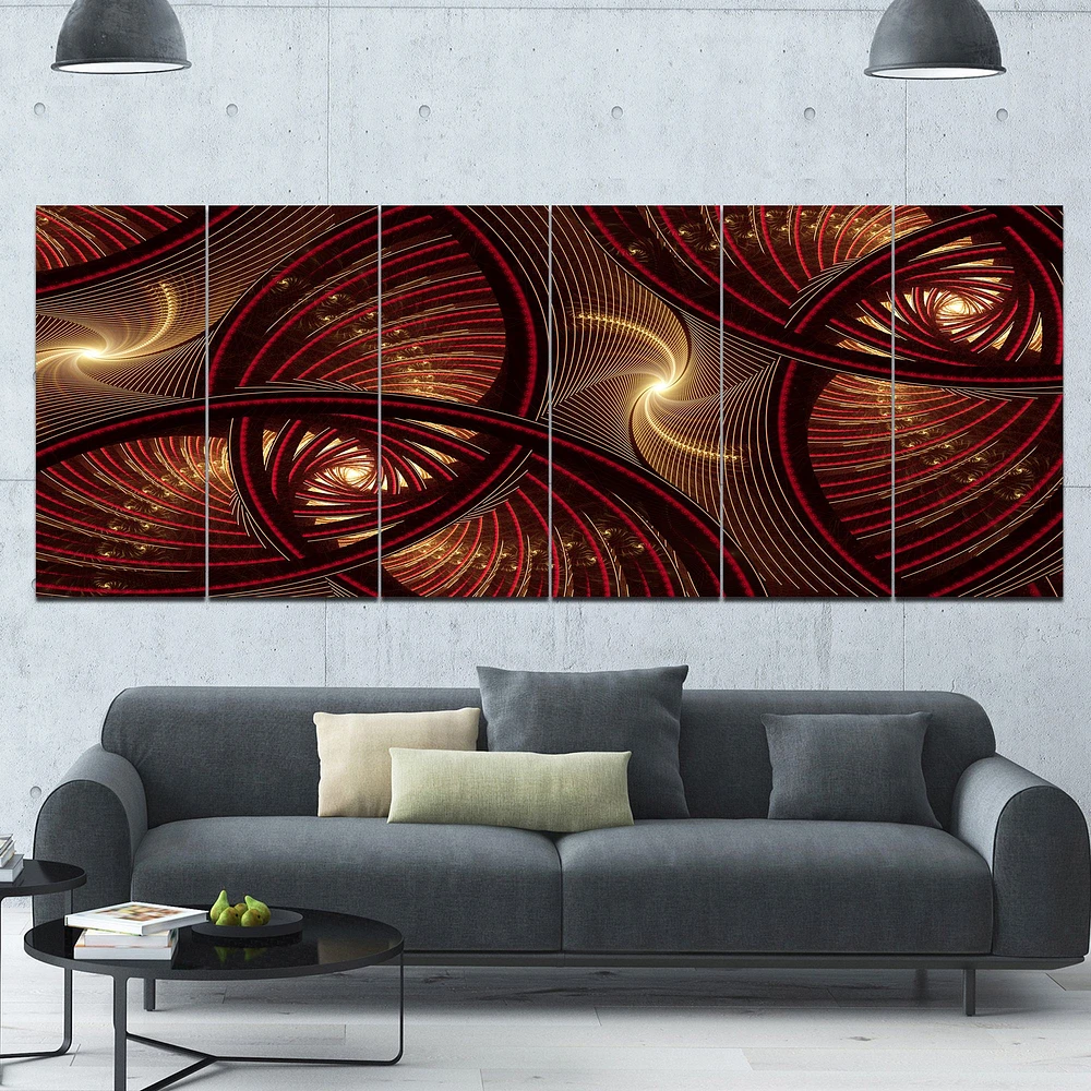 Brown Symmetrical Fractal Pattern  Wall Art