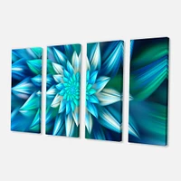 Huge Blue Fractal Flower  Canvas Wall Art