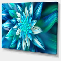 Huge Blue Fractal Flower  Wall Art