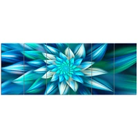 Huge Blue Fractal Flower  Wall Art