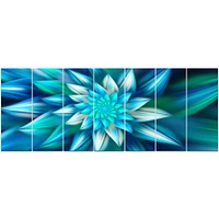 Huge Blue Fractal Flower  Wall Art