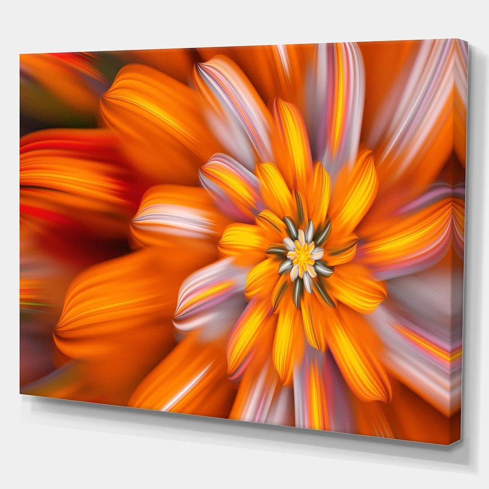 Massive Orange Fractal Flower  Canvas Art Print