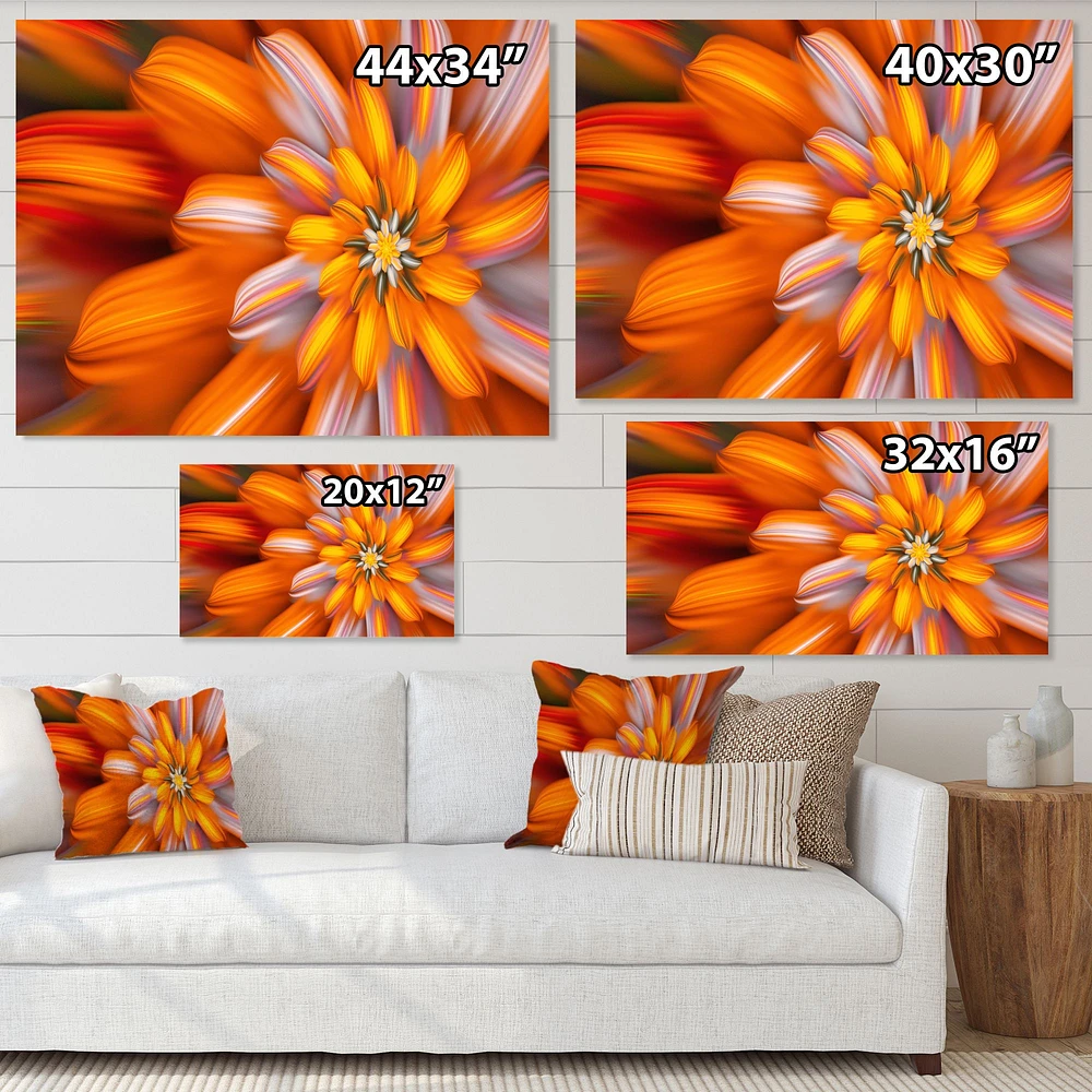 Massive Orange Fractal Flower  Canvas Art Print