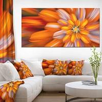 Massive Orange Fractal Flower  Canvas Art Print