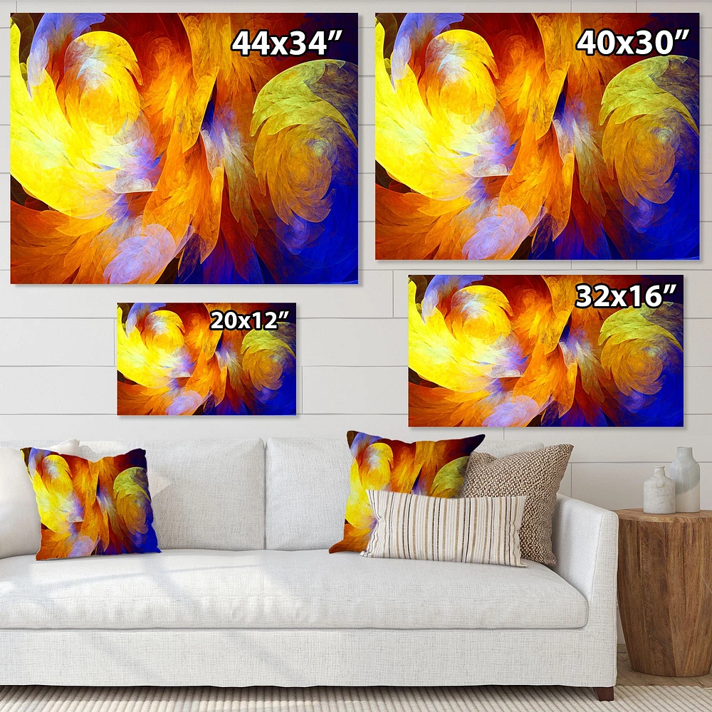 Yellow Fractal Abstract Pattern  Canvas