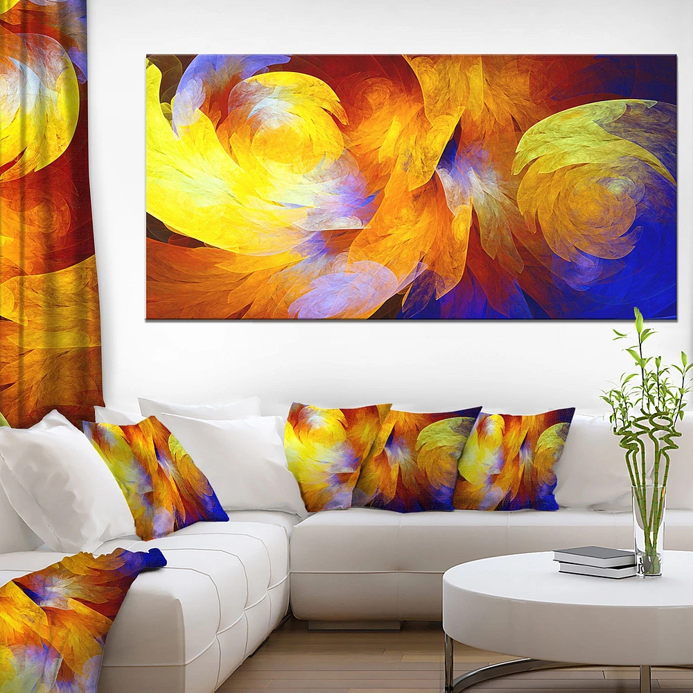 Yellow Fractal Abstract Pattern  Canvas