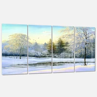 Beautiful Scenery Winter Forest Canvas Wall Art Panels