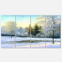 Beautiful Scenery Winter Forest Canvas Wall Art Panels