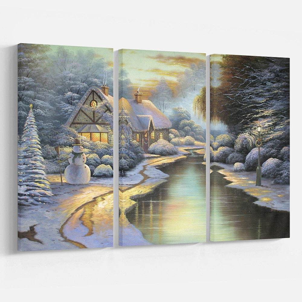 Evening Glow in Chrismas Eve  Canvas Wall Art