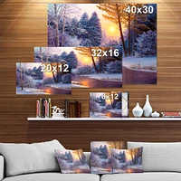 Toile « Winter Forest River »