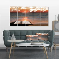 Open Bible Cloudy Sunset  Canvas Wall Art