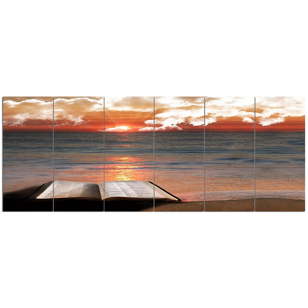 Open Bible Cloudy Sunset  Wall Art