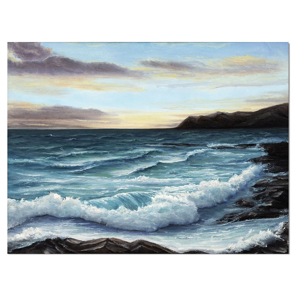 Ocean Waves at Seashore Wall Art