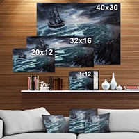 Pirate Ship Under Stormy Cloud  Wall Art