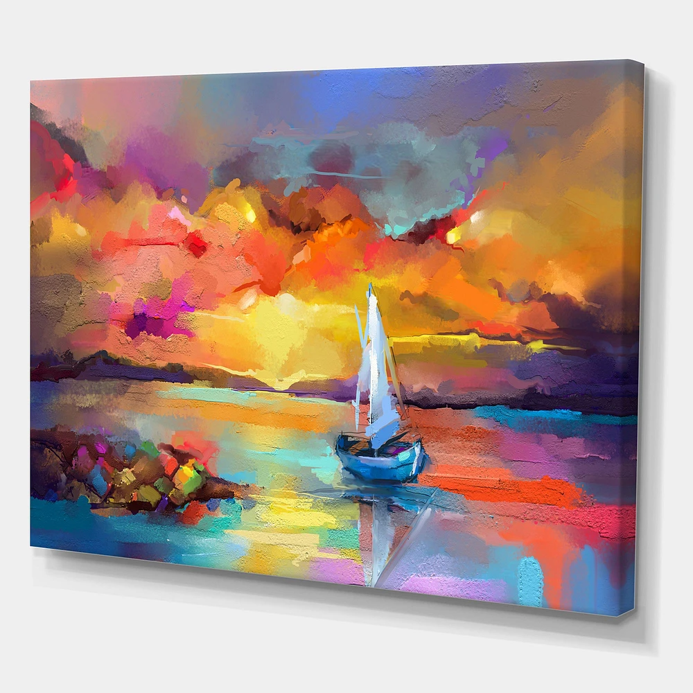 Sunset Painting with Colorful Reflections II  Wall Art