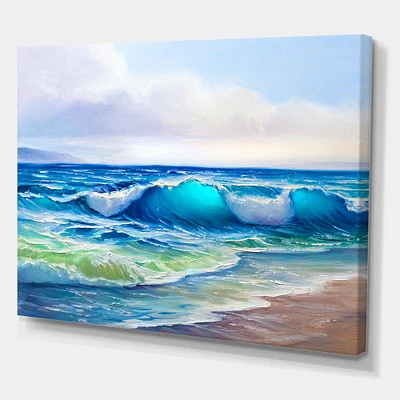 Seascape with Sunlight Catching A Wave  Wall Art