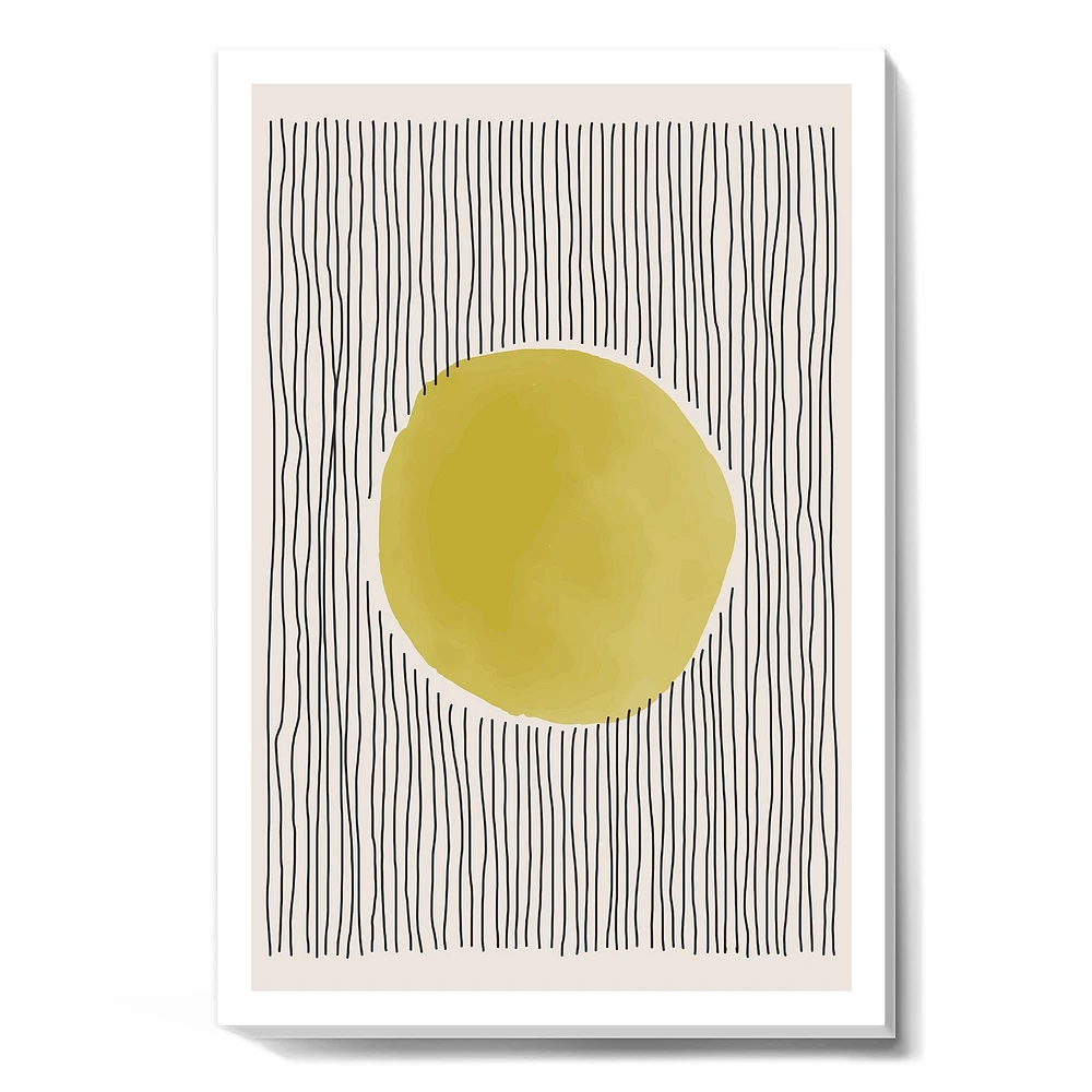 Minimal Geometric Lines and Circle IX  Canvas Wall Art Print