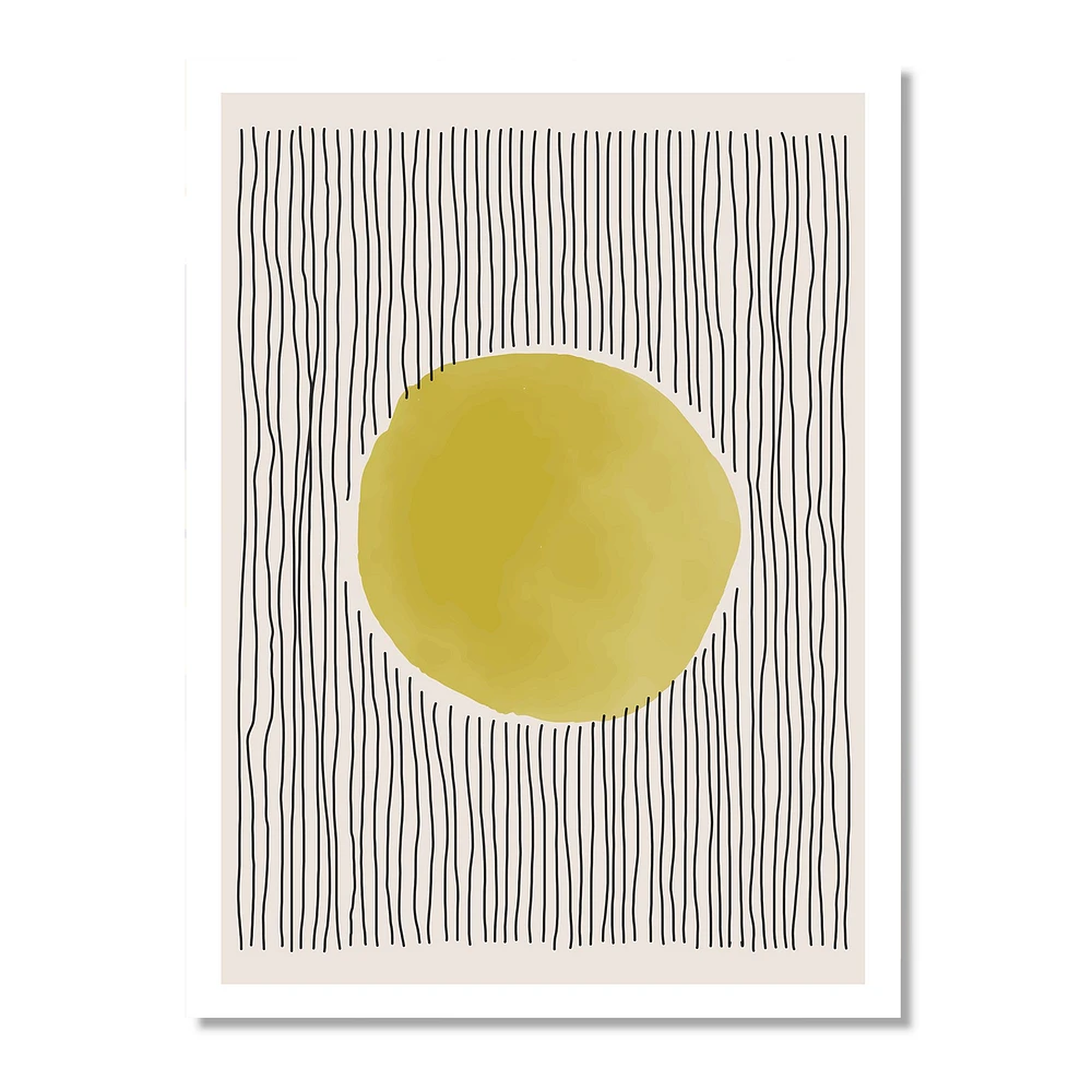 Minimal Geometric Lines and Circle IX  Canvas Wall Art Print