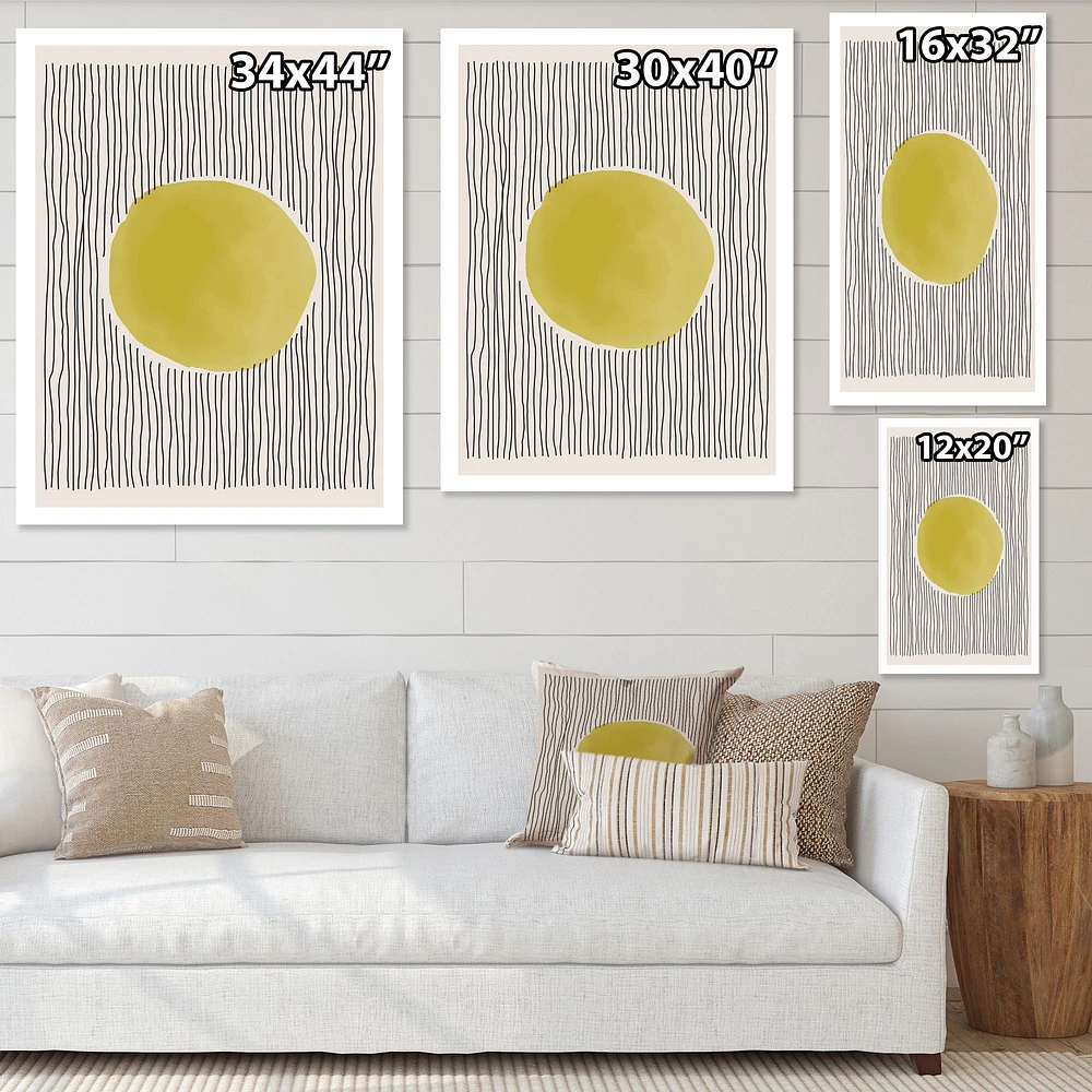 Minimal Geometric Lines and Circle IX  Canvas Wall Art Print