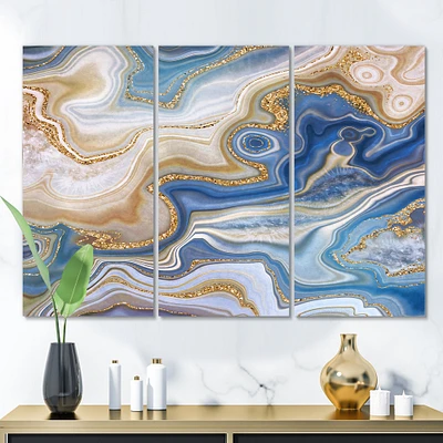 Ocean Blue Golden Jasper Agate II   Canvas Wall Art