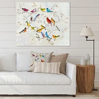 Multicolor Birds on Tree  Canvas Art