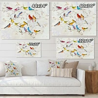 Multicolor Birds on Tree  Canvas Art