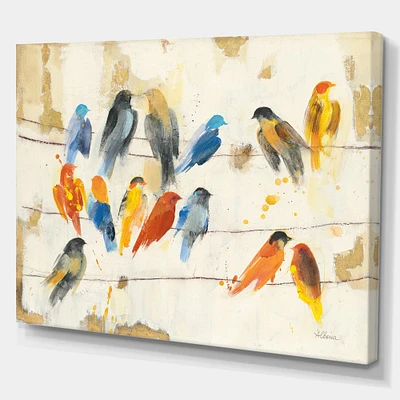 Multicolor Bird Meeting Wall Art