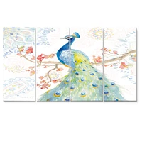 peacocks Watercolor II  Canvas Wall Art