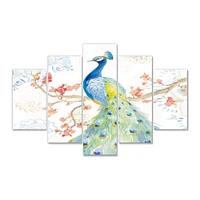 peacocks Watercolor II  Canvas Wall Art