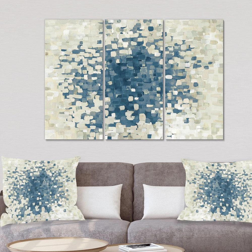 Geometric Blue Spots  Canvas Wall Art