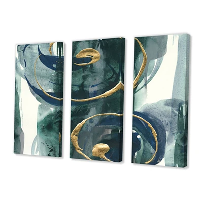 Mettalic Indigo and Gold II  Canvas Wall Art