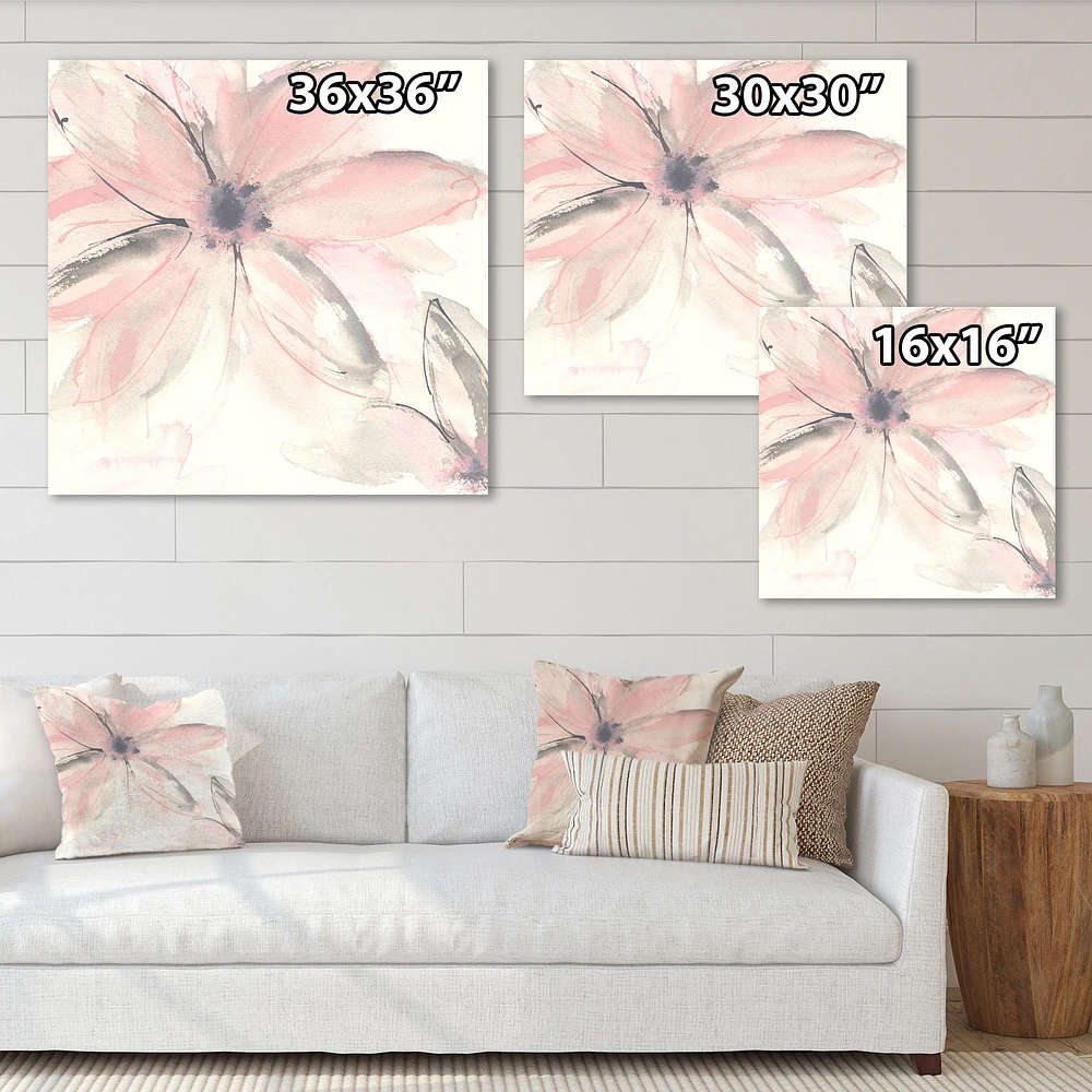 Pink Shabby Floral II  Canvas Artwork