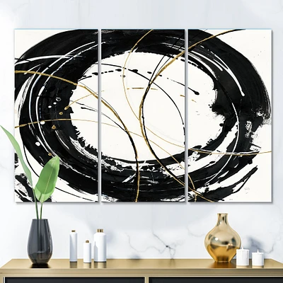 Gold Metallic Circle  Canvas Wall Art