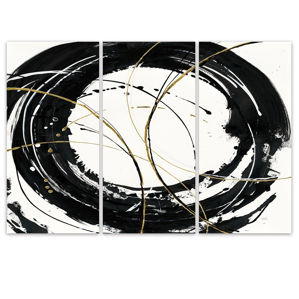 Gold Metallic Circle  Canvas Wall Art