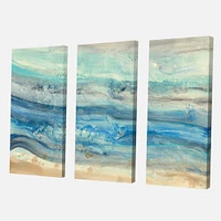 Ocean Mineral Waves Canvas Art - 3 Panels