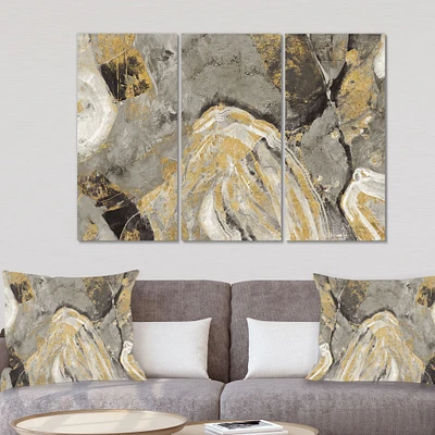 Painted Gold Stone  Canvas Art