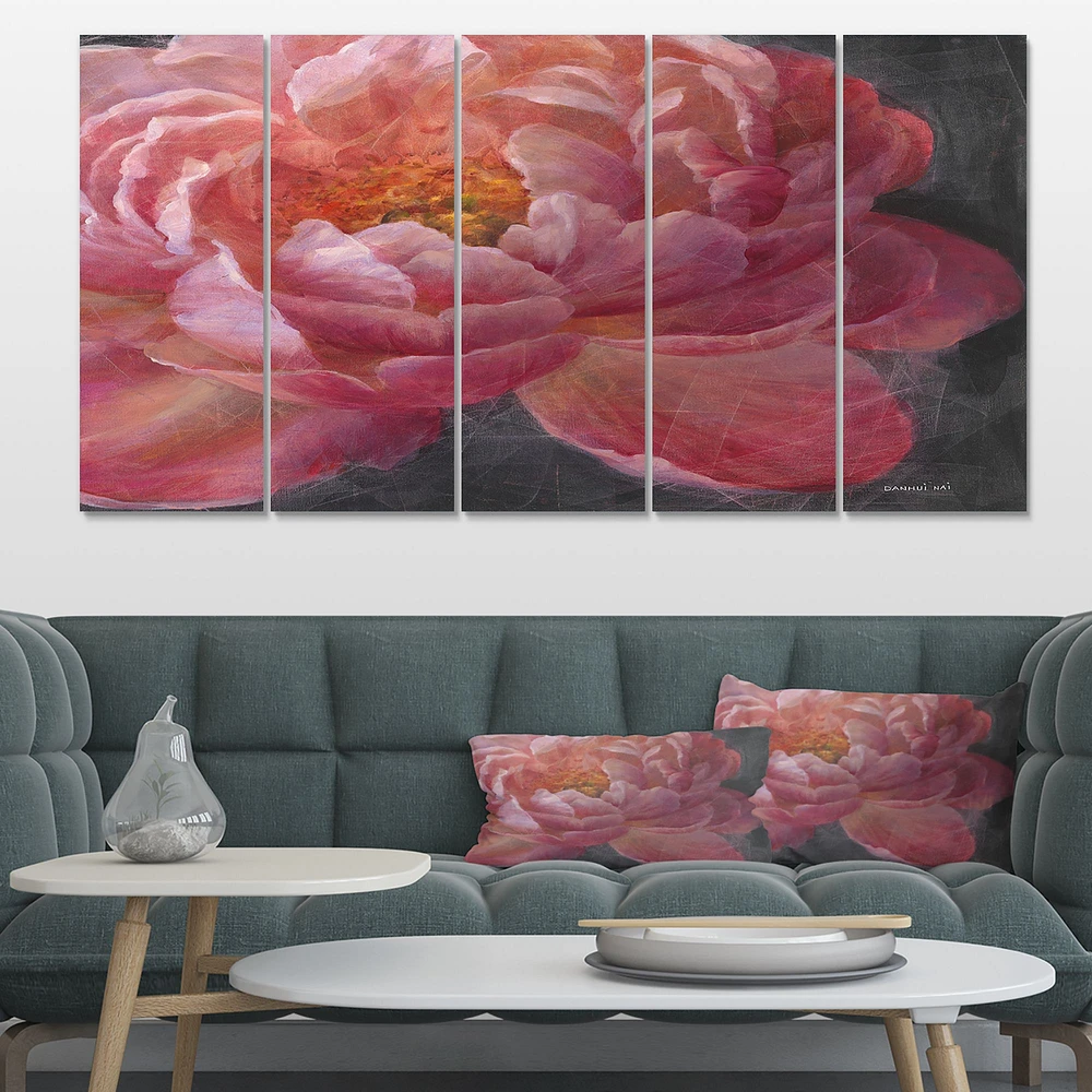 Panneaux de toile « Vivid Pink Peonies I »