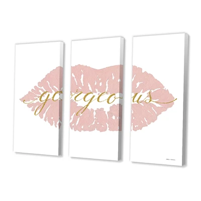 Fashion Glam Lips on Gold II  Canvas Wall Art