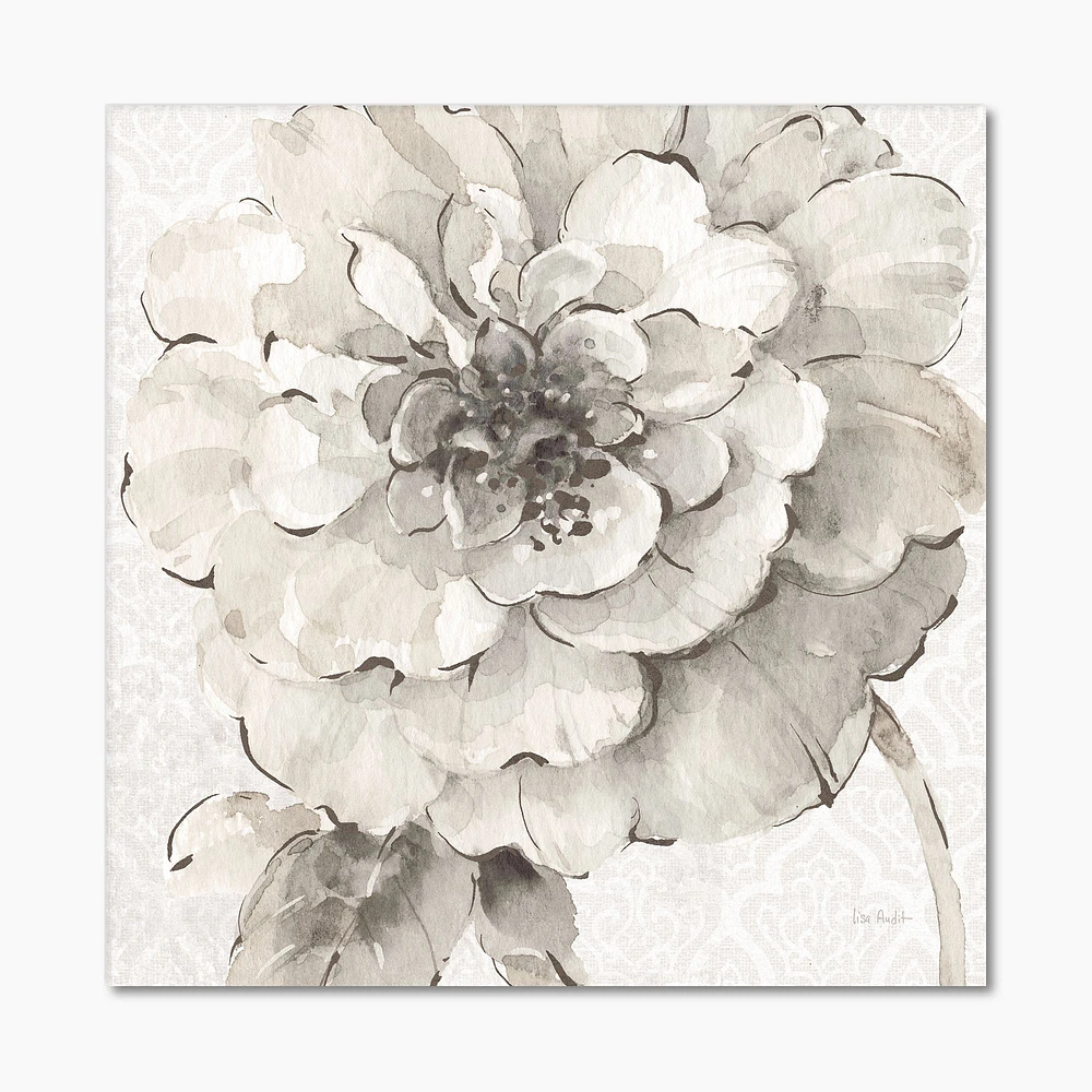 Toile « Indigold Grey Peonies I