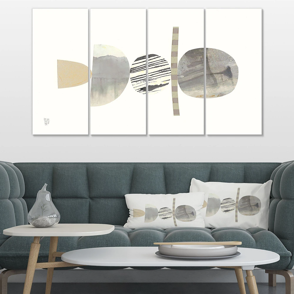 Geometric Balance Neutral I Canvas Wall Art Panels