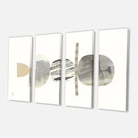 Geometric Balance Neutral I Canvas Wall Art Panels