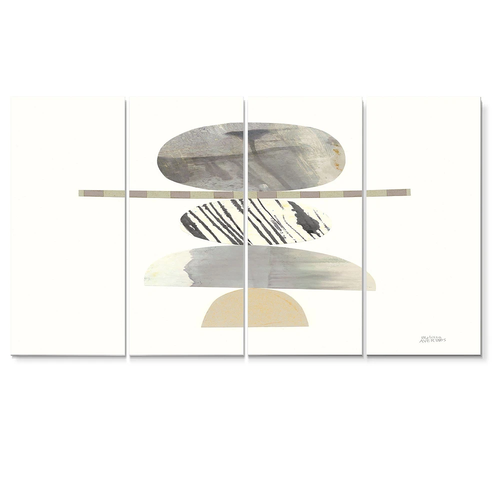 Geometric Balance Neutral I Canvas Wall Art Panels