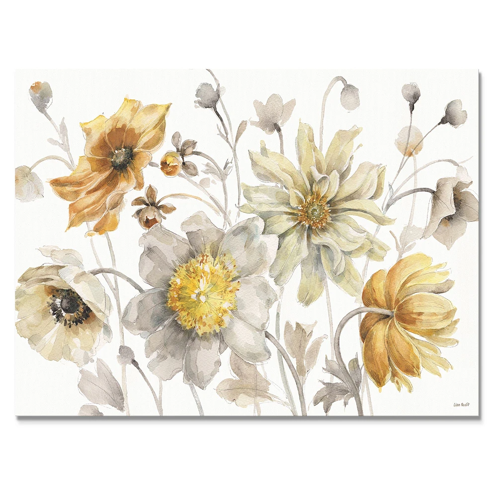 Fields of Gold Watercolor Flower VII  Canvas Art