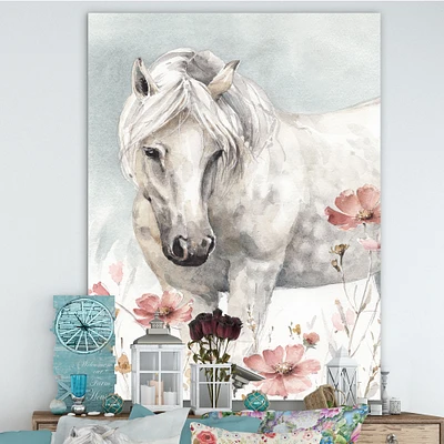 Watercolors Pink Wild Horses I  Wall Art