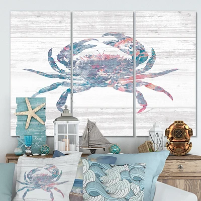 Pink Crab Ocean Life Canvas Wall Art