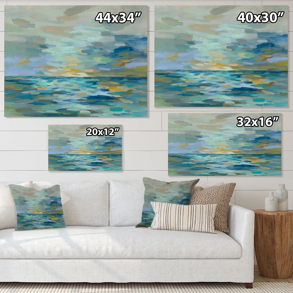 Pastel Blue Sea  Canvas Wall Art