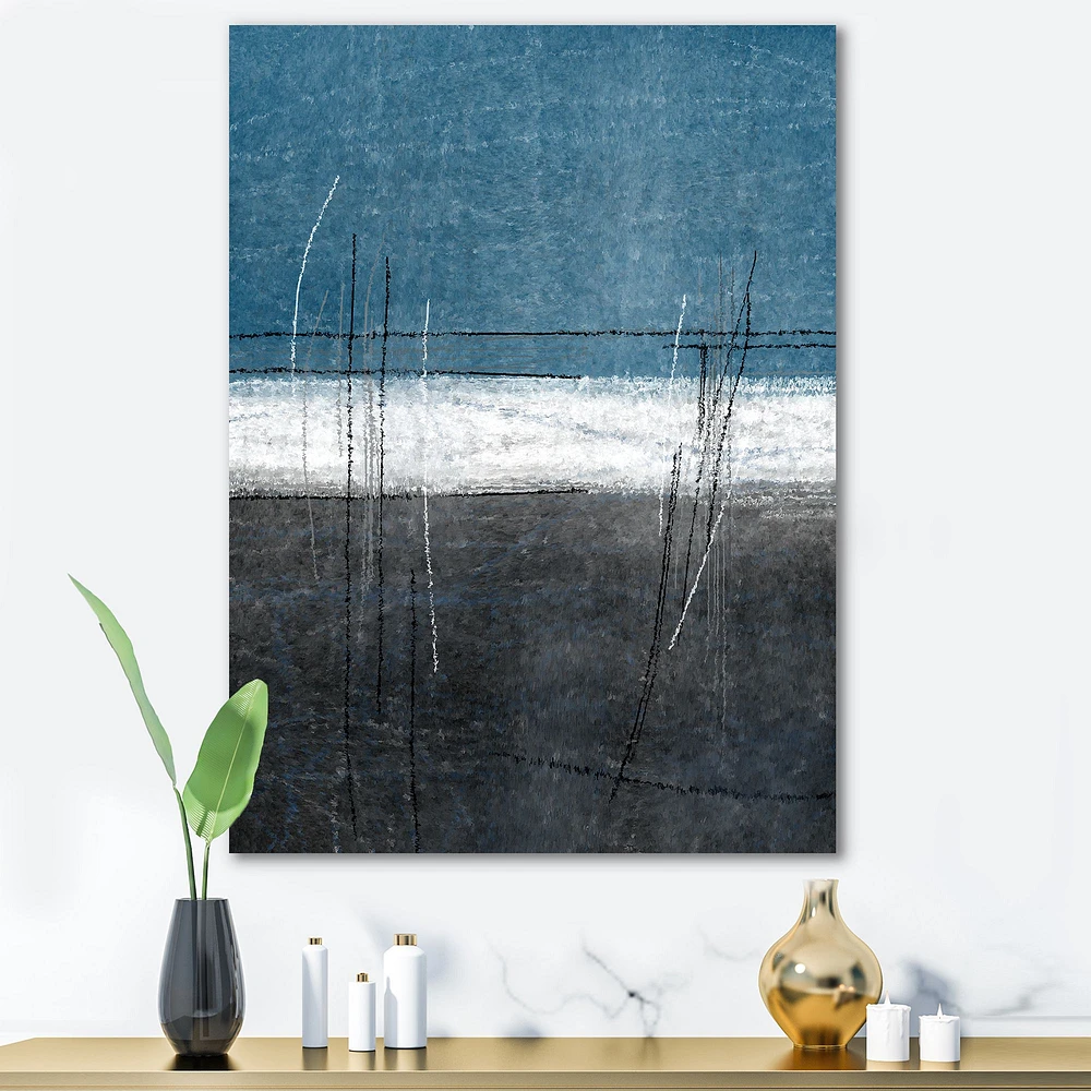 Teal Meets Grey Abstract Art  Wall