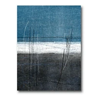 Toile « Teal Meets Grey Abstract Art »