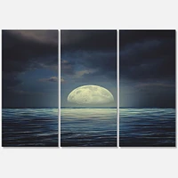 Super Moon Over The Sea II  Canvas Wall Art