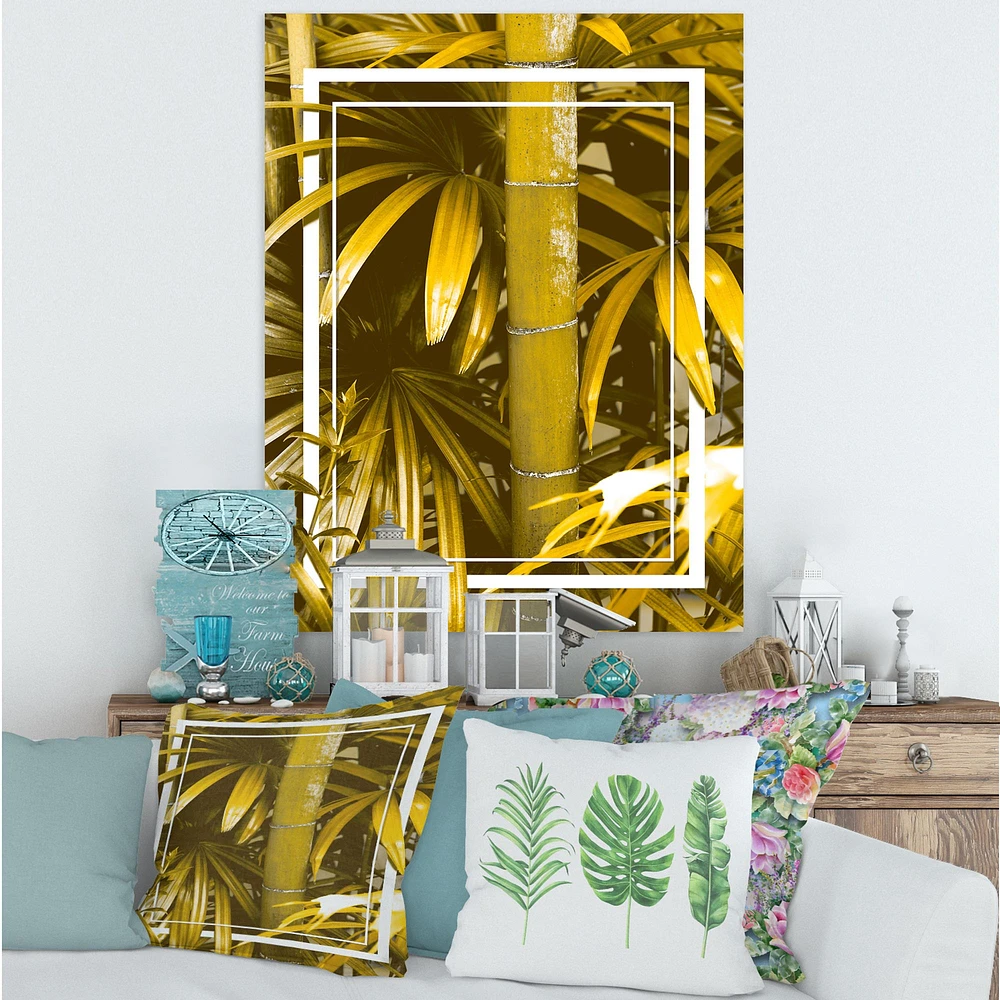 Yellow Bamboo and Tropical Leaves  Wall Art